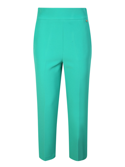 Shop Liu •jo Cropped Tailored Trousers In Green