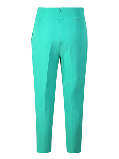 Shop Liu •jo Cropped Tailored Trousers In Green