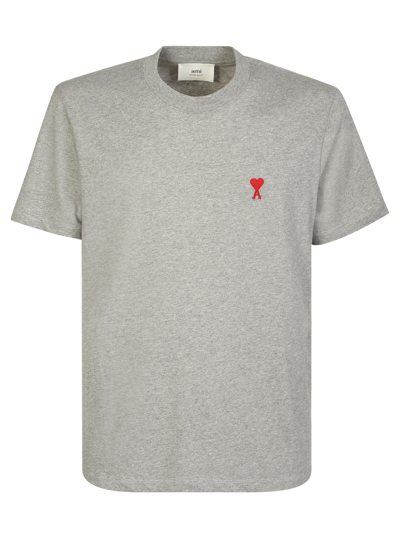Shop Ami Alexandre Mattiussi T-shirt With The Characteristic Ami De Coeur Motif In Grey