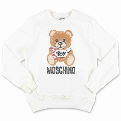 Felpa bianca clearance moschino