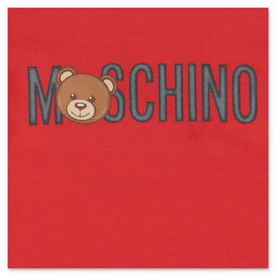 Shop Moschino T-shirt Rossa In Jersey Di Cotone In Rosso