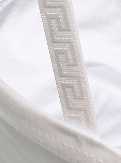 Shop Versace White Cotton Bra With Greca Detail  Woman