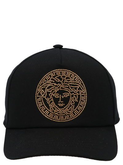 Versace Medusa Logo-embellished Cotton Cap In Nero | ModeSens