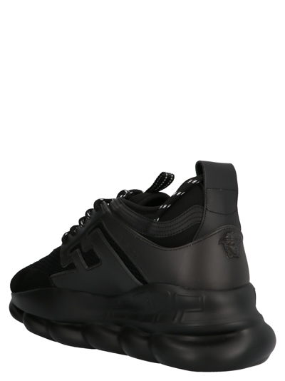 Shop Versace Chain Reaction Sneakers In Black