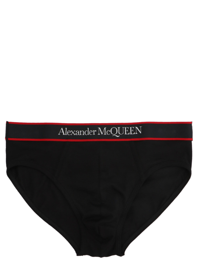 Shop Alexander Mcqueen Logo Briefs In Black
