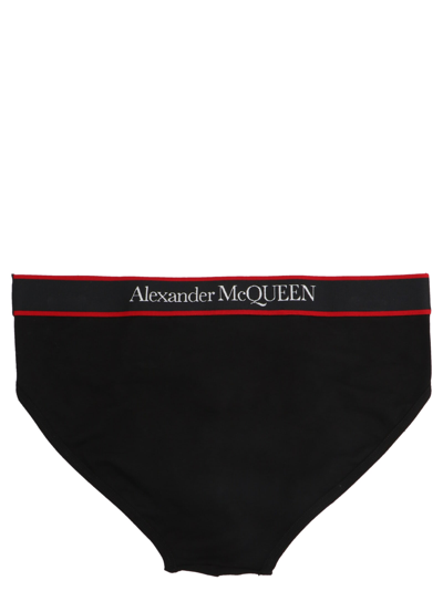 Shop Alexander Mcqueen Logo Briefs In Black