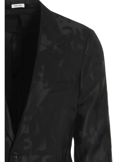 Shop Alexander Mcqueen Graffiti Blazer Jacket In Black