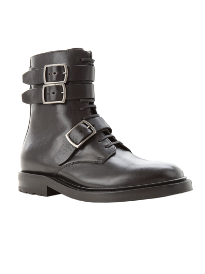 Saint Laurent Buckle-detail 30mm Ceril Ankle Boots In Black