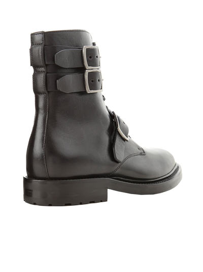 Saint Laurent Buckle-detail 30mm Ceril Ankle Boots In Black