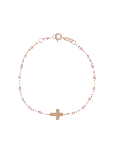 Shop Gigi Clozeau 18kt Rose Gold Cross Charm Classic Bracelet In Metallic