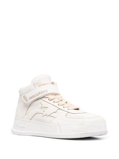 Shop Dsquared2 Logo-print Lace-up Sneakers In Neutrals