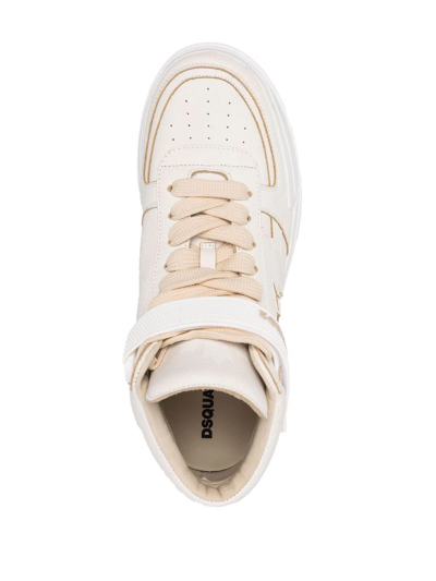 Shop Dsquared2 Logo-print Lace-up Sneakers In Neutrals