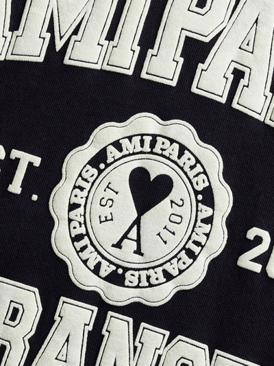 Shop Ami Alexandre Mattiussi Logo-print Short-sleeved T-shirt In Black