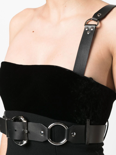 Roberto Cavalli Black Midi Dress With Buckle In Black