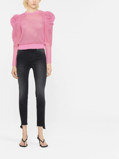 Shop Pinko Raw-cut Hem Skinny Jeans In Black
