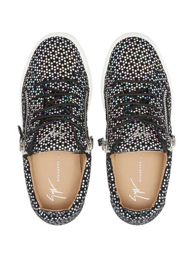 Shop Giuseppe Zanotti Gail Polka Dot-print Sneakers In Black