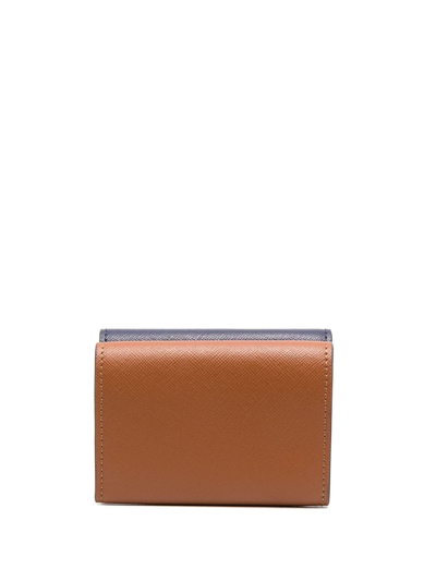 Shop Marni Colour-block Tri-fold Wallet In Neutrals