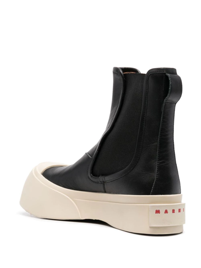 Marni Chelsea Boot Pablo In Black Leather In Black