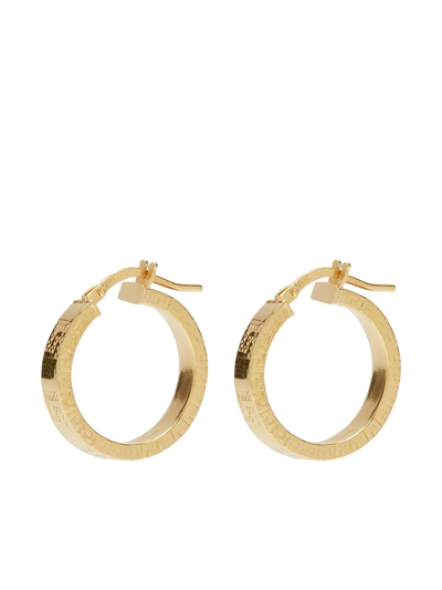 Shop Hermina Athens Engraved Hoop Earrings In Gold