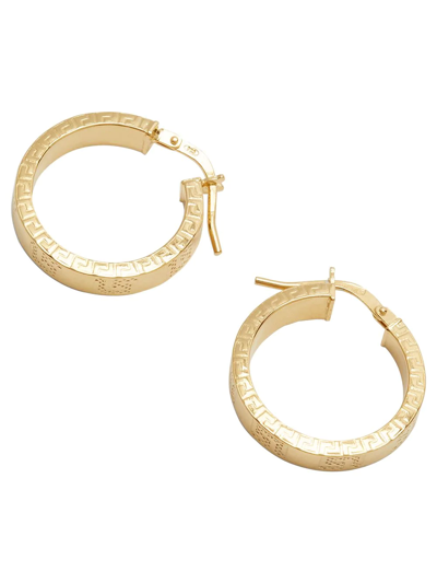 Shop Hermina Athens Engraved Hoop Earrings In Gold