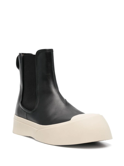 Shop Marni Pablo Leather Chelsea Boots In Black