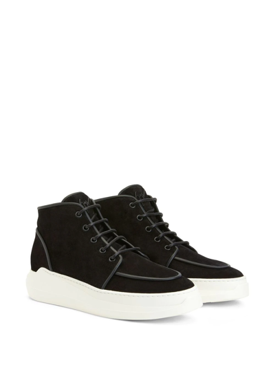 Shop Giuseppe Zanotti Bevel Mid-top Sneakers In Black