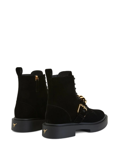 Shop Giuseppe Zanotti Adric Velvet Ankle Boots In Black