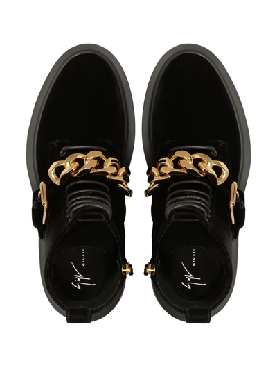 Shop Giuseppe Zanotti Adric Velvet Ankle Boots In Black