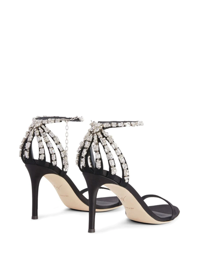 Shop Giuseppe Zanotti Adele Crystal 85mm Sandals In Black