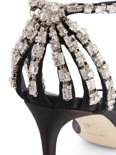 Shop Giuseppe Zanotti Adele Crystal 85mm Sandals In Black