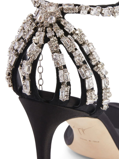 Shop Giuseppe Zanotti Adele Crystal 105mm Sandals In Black