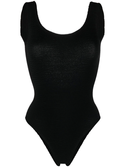 Shop Reina Olga Papaia Crinkle Swimsuit In Black