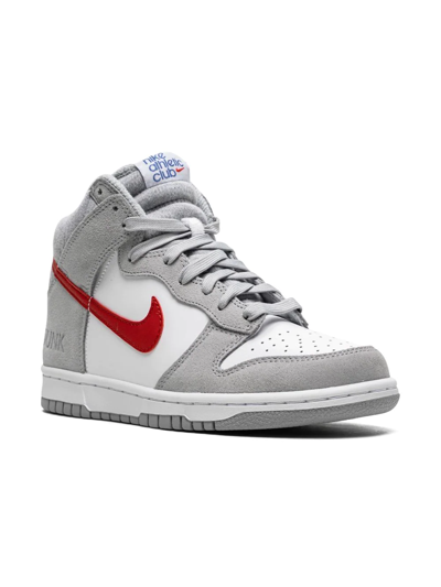 Shop Nike Dunk Hi Se "athletic Club" Sneakers In Grey