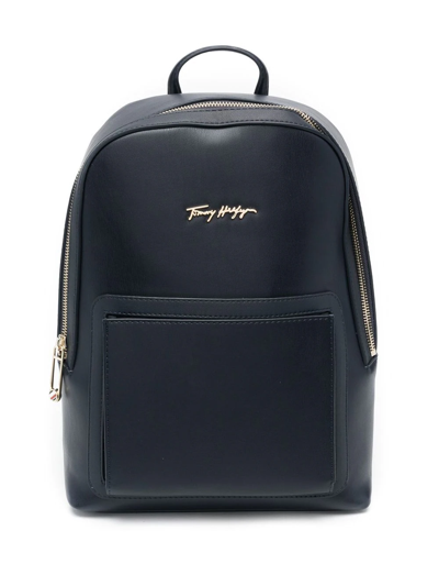 Tommy Hilfiger Iconic Logo-plaque Backpack In Blue | ModeSens