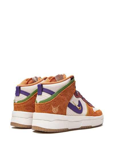 Nike White & Orange Setsubun Dunk High Up Sneakers In Orange