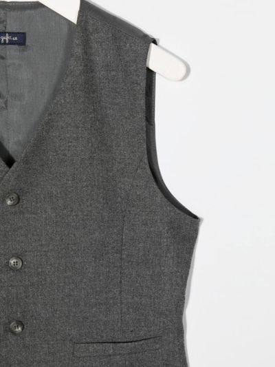 Shop Il Gufo Single-breasted Fitted Waistcoat In Grey