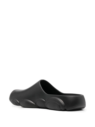 Shop Moschino Teddy Bear-sole Round-toe Slides In Black