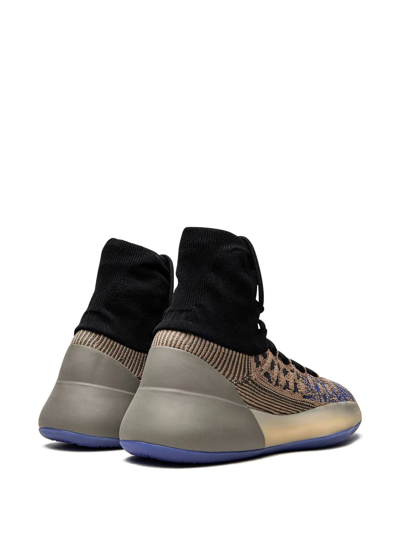 Shop Adidas Originals Yeezy Basketball Knit "slate Azure" Sneakers In Brown