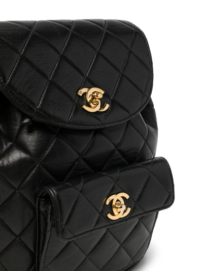 Pre-owned Chanel 1994-1996 Medium Duma Backpack In Black