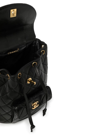 Pre-owned Chanel 1994-1996 Medium Duma Backpack In Black