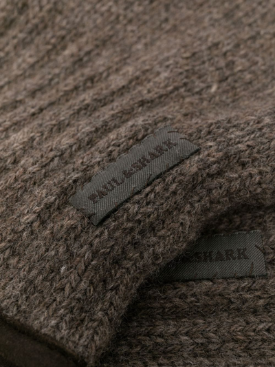 Shop Paul & Shark Logo-patch Wool Gloves In Brown