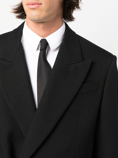 Shop Alexander Mcqueen Double-breasted Long Coat In Black