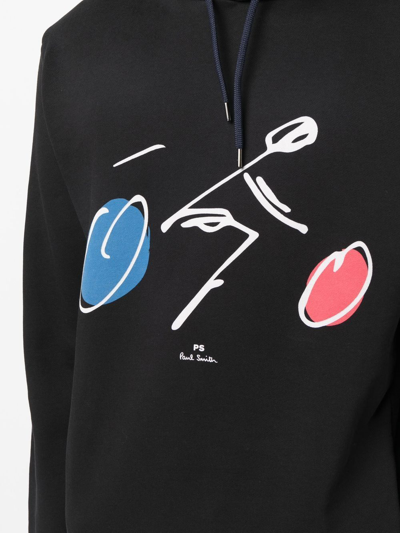 Shop Ps By Paul Smith Graphic-print Pullover Hoodie In Black