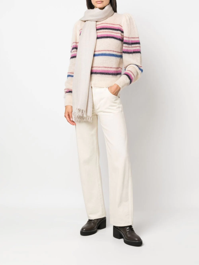 Faliero Sarti Frayed-edge Cashmere Scarf In Neutrals