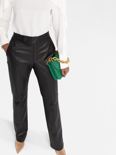 Shop Ralph Lauren High-rise Straight-leg Trousers In Black
