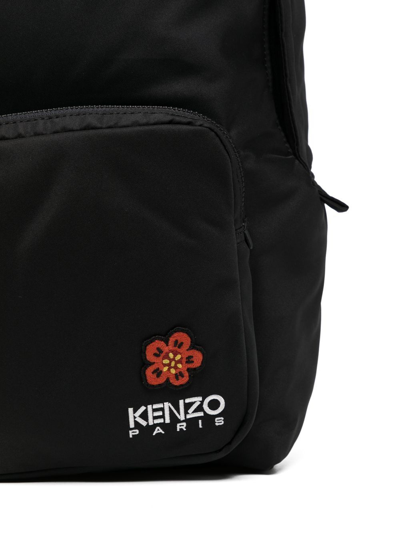 Shop Kenzo Embroidered-logo Backpack In Black