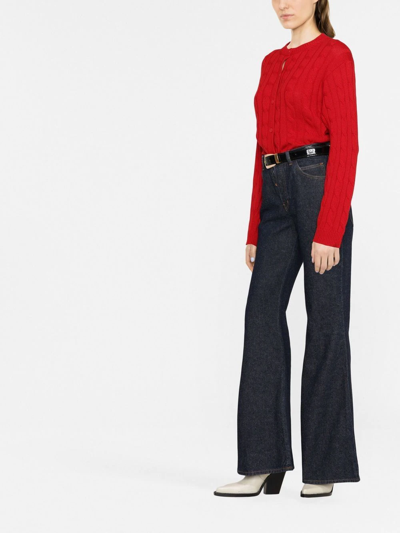 Shop Chloé High-waisted Flared Jeans In Blue