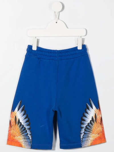 Shop Marcelo Burlon County Of Milan Wings-print Shorts In Blue