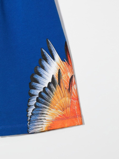 Shop Marcelo Burlon County Of Milan Wings-print Shorts In Blue