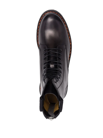 Shop R13 Platform Leather Ankle Boots In Black